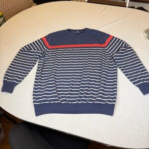 Vineyard Vines Merino Wool Striped Crew‎ Neck Sweater Men's XXL Navy Red